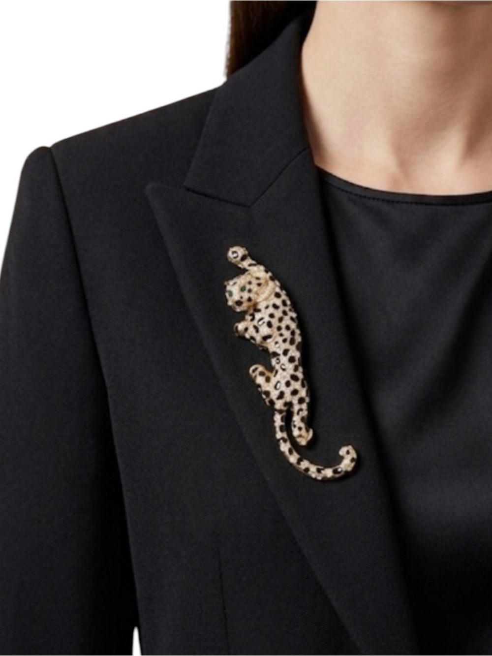 NEW Climbing Leopard Rhinestone Brooch -
Rose Gold Tone Animal Pin Jewelry